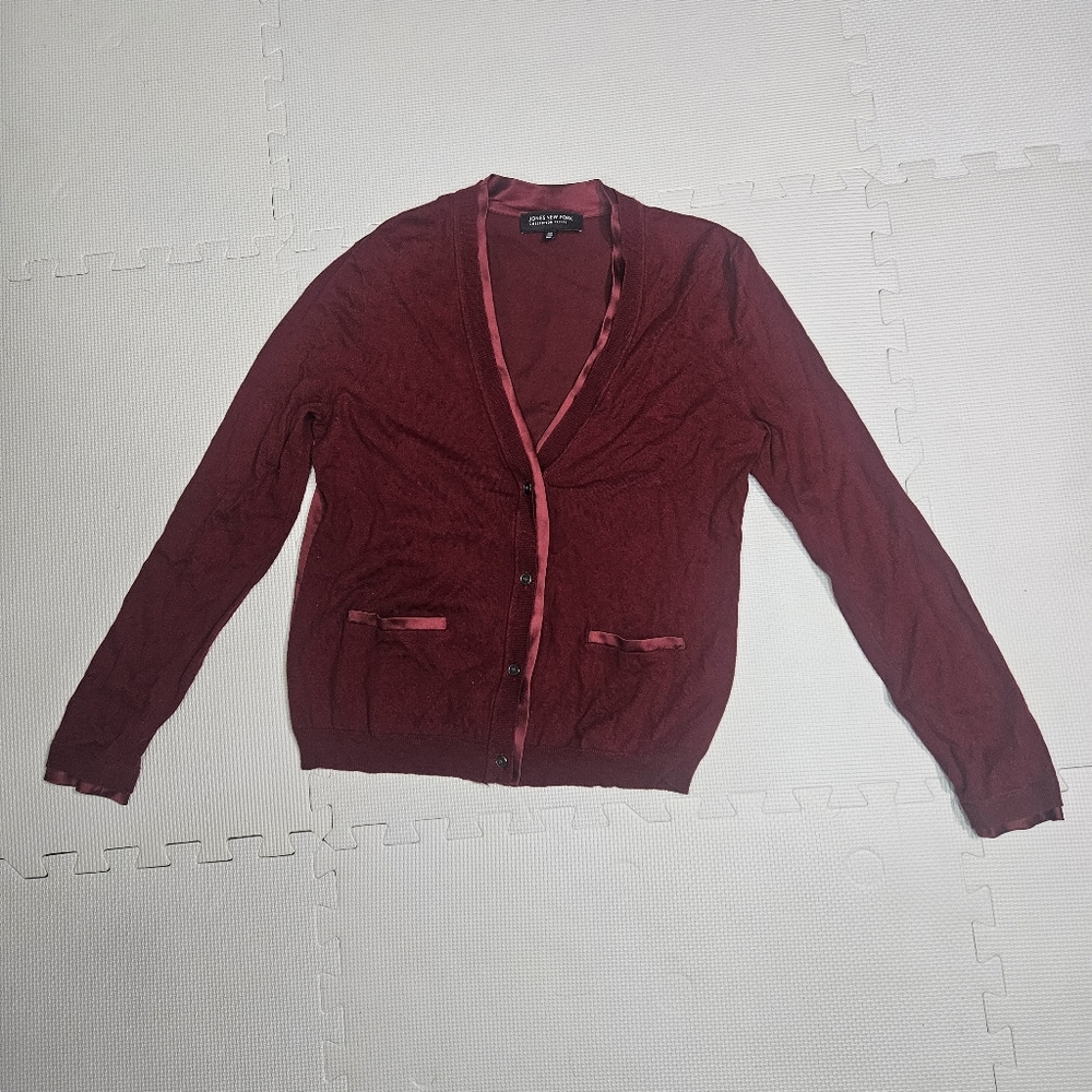 Jones New York Burgundy Cardigan